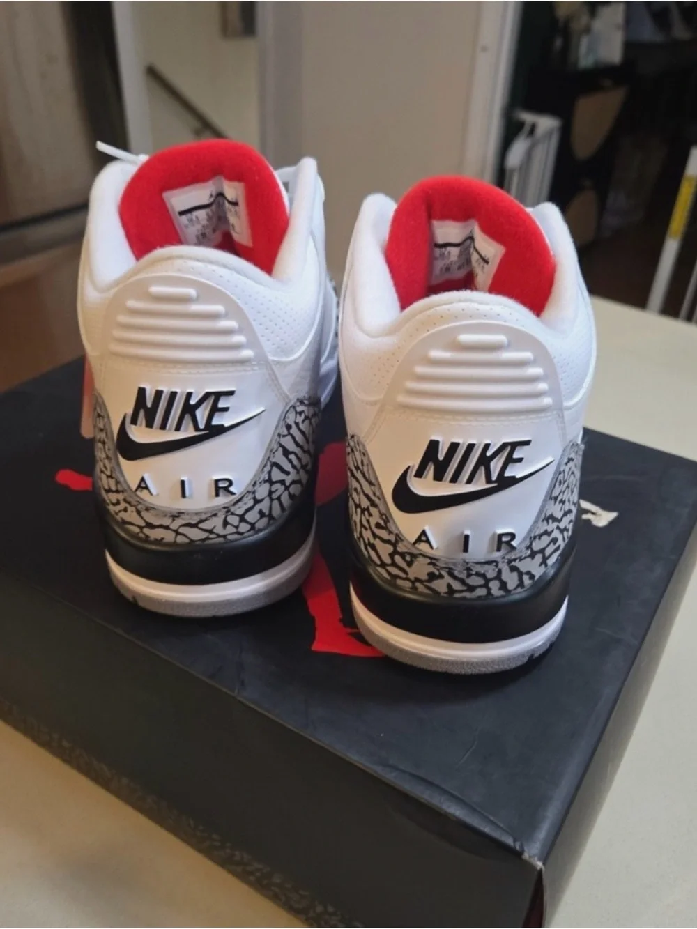 Air Jordan 3 Retro 88 White/Red Elephant Print Sneakers